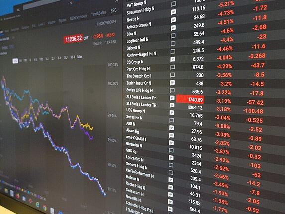 Der Schweizer Aktienmarkt ist am Donnerstagmittag enorm unter Druck. (Bild: AWP)