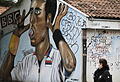 Ein Graffiti von Novak Djokovic in dessen Heimatstadt Belgrad