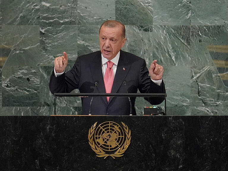 Recep Tayyip Erdogan während der Generaldebatte der UN-Vollversammlung. Foto: Mary Altaffer/AP/dpa