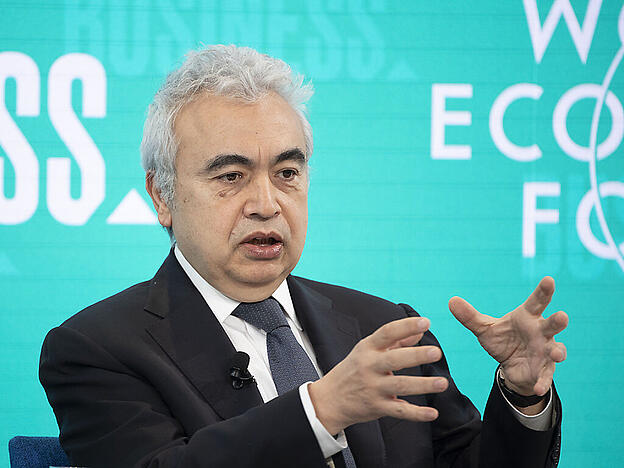 FILED - Fatih Birol, Executive Director of the International Energy Agency, speaks during the Annual Meeting 2019 of the World Economic Forum. Photo: Valeriano Di Domenico/World Economic Forum/dpa