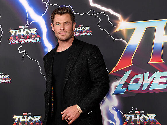 Chris Hemsworth attends the red carpet ahead of an Australian screening of Thor: Love and Thunder at Hoyts Cinema in Sydney, Monday, June 27, 2022. (AAP Image/Bianca De Marchi) NO ARCHIVING